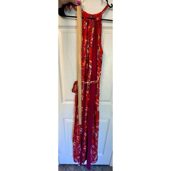 NWOT Modcloth Dress Burgundy Floral Illuminated Elegance Halter Maxi Dress XXS - Picture 8 of 11